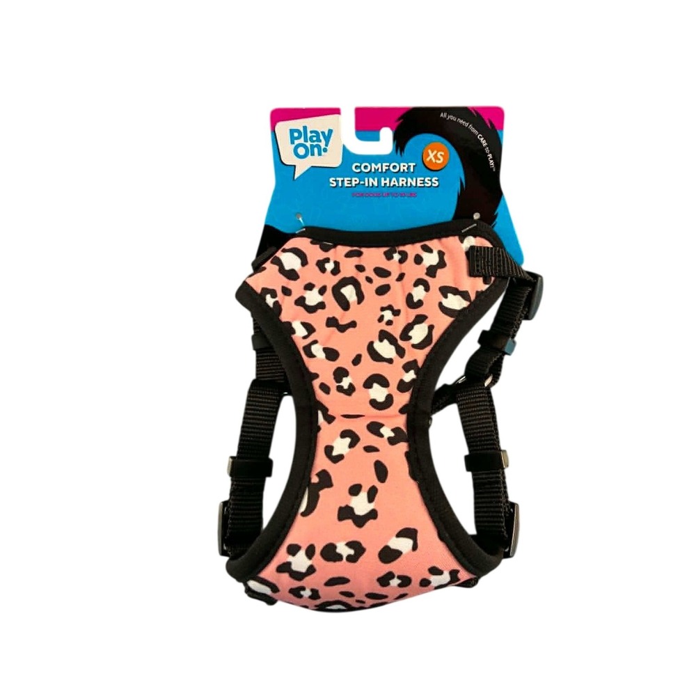 Play On! Comfort Step-In Harness Dog XS Pink Leopard New Animal Print Mesh